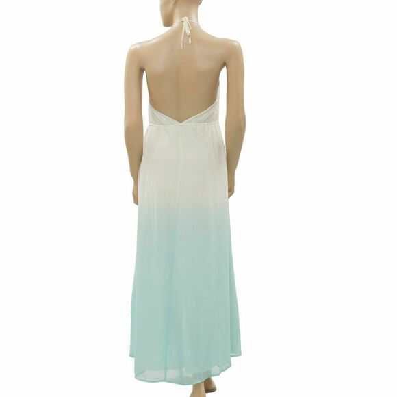 Charlotte Russe Dip & Dye Maxi Long Dress Sleeveless Halter Resort S NEW 200115 - Picture 3 of 5